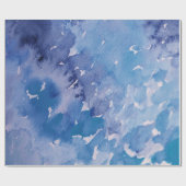 Papier Cadeau Teinture de jeans bleu rétro (Plat)