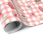 Papier Cadeau Teintures d'aquarelle : Cupcakes Motif sans soudur (Coin rond)