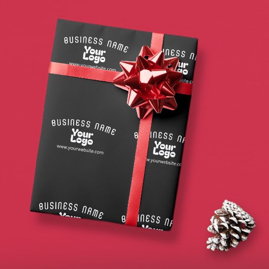 Papier Cadeau Télécharger le logo Rétro-Moderne Noir & Blanc (mo