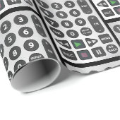 Papier Cadeau télécommande TV argentée (Coin rond)