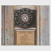 Papier Cadeau Téléphone antique rotatif payant rude (Plat)
