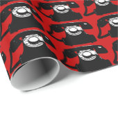 Papier Cadeau téléphone noir et rétro (Coin rond)