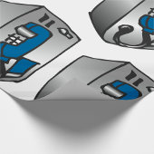 Papier Cadeau Téléphone Payphone bleu