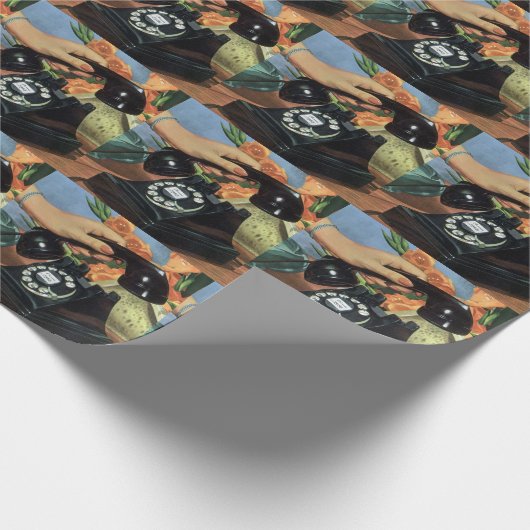 Papier Cadeau Téléphone rétro avec cadran Rotary, affaires Vinta (Coin)