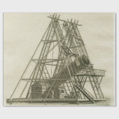 Papier Cadeau Télescope ÉQUIPEMENT SCIENTIFIQUE D'Antiquité 18E  (Plat)