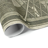 Papier Cadeau Télescope ÉQUIPEMENT SCIENTIFIQUE D'Antiquité 18E  (Coin rond)