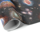 Papier Cadeau Téléscope spatial JWST James Webb Collage photo (Coin rond)
