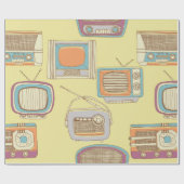 Papier Cadeau télévision rétro et radio. motif transparent (Plat)