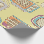 Papier Cadeau télévision rétro et radio. motif transparent (Coin)