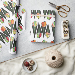 Papier Cadeau Tempaki Sushi Rolls À Main Rolls Cuisine Japonaise