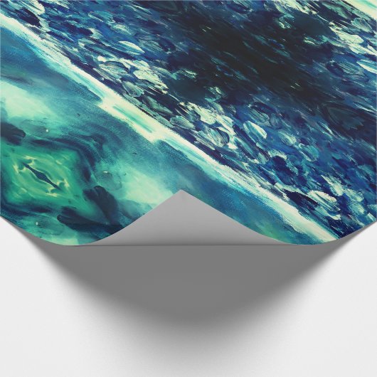 Papier Cadeau Tempête bleue Art Abstrait (Coin)