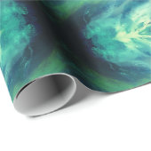 Papier Cadeau Tempête bleue Art Abstrait (Coin rond)