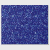 Papier Cadeau Tempête de neige de Noël bleu-foncé (Plat)