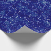 Papier Cadeau Tempête de neige de Noël bleu-foncé (Coin)