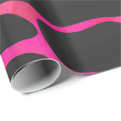 Papier Cadeau TempGiraffe rose chaud et noir impression (Coin rond)