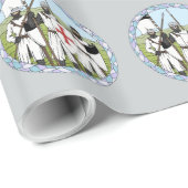 Papier Cadeau Temple des chevaliers médiévaux (Coin rond)