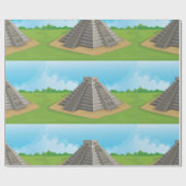 Papier Cadeau Temple maya ancien Pyramide de Chichen Itza (Plat)