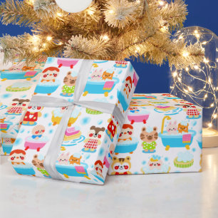 Papier Cadeau Temps du bain moussant (LIS CI-DESSOUS)