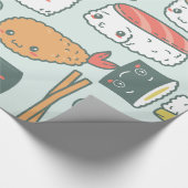 Papier Cadeau tempura de sushi vert kawaii mignon (Coin)
