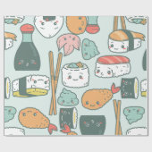 Papier Cadeau tempura de sushi vert kawaii mignon (Plat)