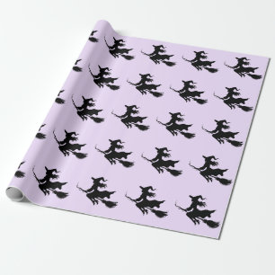 Papier Cadeau Tendance Éffrayante Halloween sorcier vol