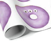 Papier Cadeau Tendance Halloween Éffrayant pourpre Monster Eyes (Coin rond)