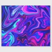 Papier Cadeau Tendance néon bleu rose turquoise Abstrait (Plat)