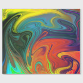 Papier Cadeau Tendance néon orange rouge bleu jaune vert Abstrai (Plat)