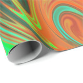 Papier Cadeau Tendance néon orange rouge bleu jaune vert Abstrai (Coin rond)