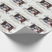 Papier Cadeau Tendance Notre premier script de Noël photo de fam (Coin)