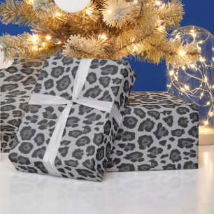 Papier Cadeau Tendance, poster de animal léopard gris motif