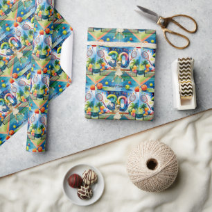 Papier Cadeau Tennis 30ème anniversaire thème pour les Amoureux