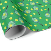 Papier Cadeau Tennis Anniversaire (Coin rond)