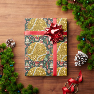 Papier Cadeau Tennis Ball Noël Thème Cadeaux pour Golfer
