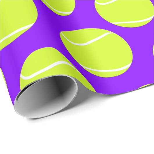 Papier Cadeau Tennis Balls Personnalisé Couleur Arrière - plan S (Coin rond)