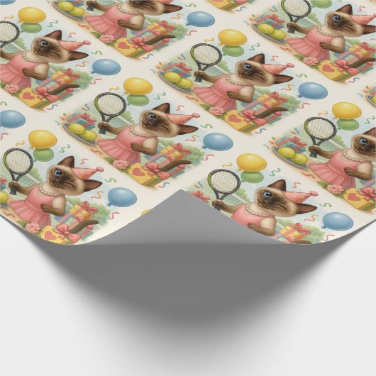 Papier Cadeau Tennis Cat Paw-some Anniversaire (Coin)