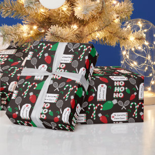 Papier Cadeau Tennis de Noël sur mesure et papier d'enveloppemen