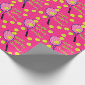 Papier Cadeau Tennis Sports Anniversaire fête rose (Coin)