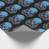 Papier Cadeau Tentacle stylisé bleu déplaisant (Coin)