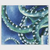 Papier Cadeau Tentacles verts bleus (Plat)
