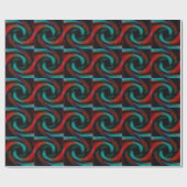 Papier Cadeau Tentacules rouges et verts (Plat)