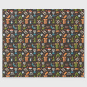 Papier Cadeau Tente de randonnée Bushcraft Camping Pattern 2 (Plat)