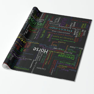 Papier Cadeau Termes de dressage de cheval de couleur douce sur