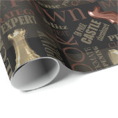 Papier Cadeau Termes et pièces d'échecs Cuivre et Or ID784 (Coin rond)