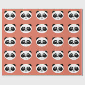 Papier Cadeau Terra Cotta - Joyeux visage de Panda (Plat)