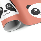 Papier Cadeau Terra Cotta - Joyeux visage de Panda (Coin rond)