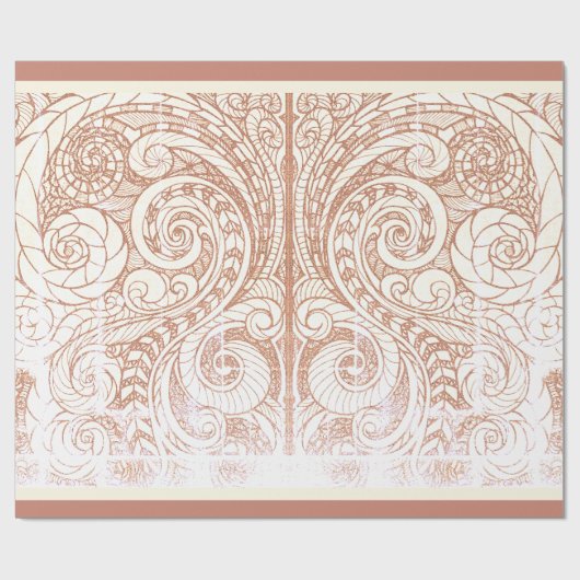 Papier Cadeau Terracotta Botanical Swirl (Plat)