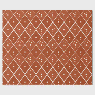 Papier Cadeau Terracotta Diamant Moderne Scandinave Minimaliste
