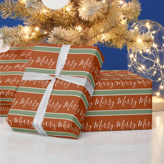 Papier Cadeau Terracotta Earth Tones Joyeux Noël Joyeux (Vacances)