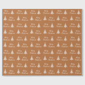 Papier Cadeau Terracotta Joyeux Noël Blanc Arbre de Noël (Plat)